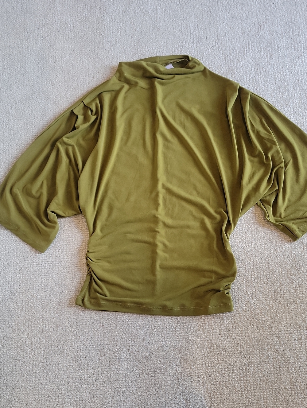 H&M Olive Green Dolman Sleeve Short-Sleeve Top
